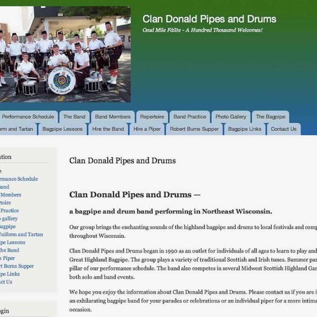 clan donald pipes and drums