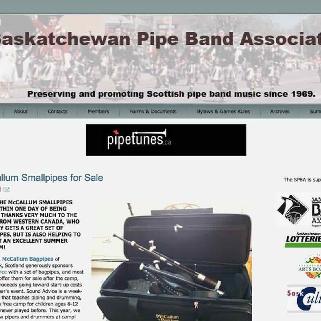 saskatchewan pipe band association