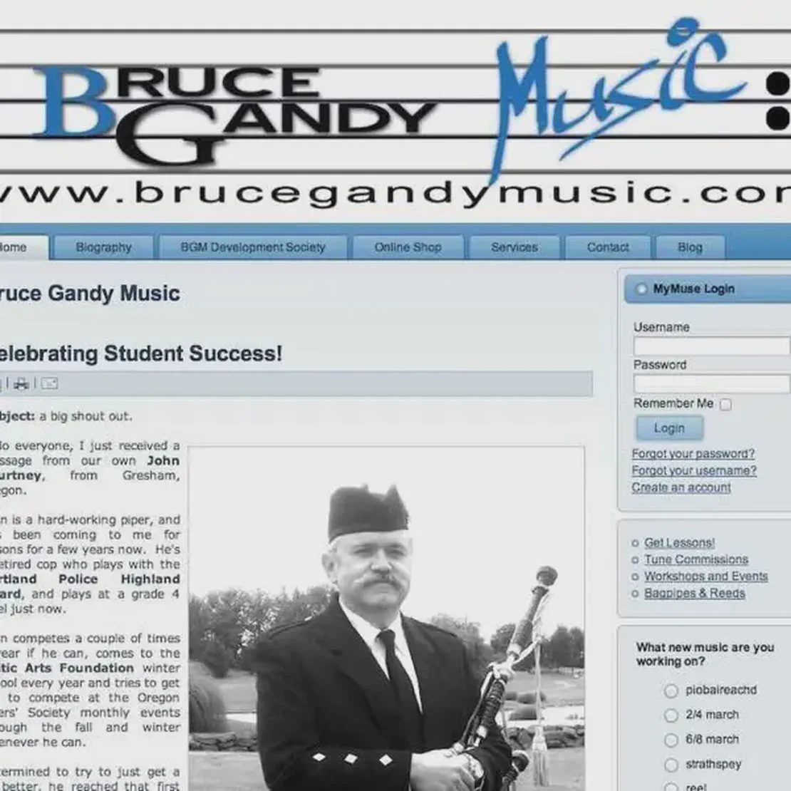 bruce gandy bagpipe instructor