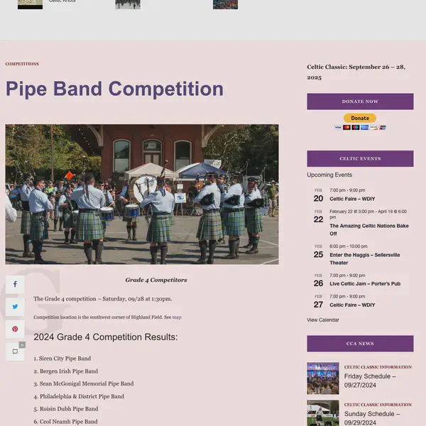 Celtic Classic Festival Pipe Band Competition