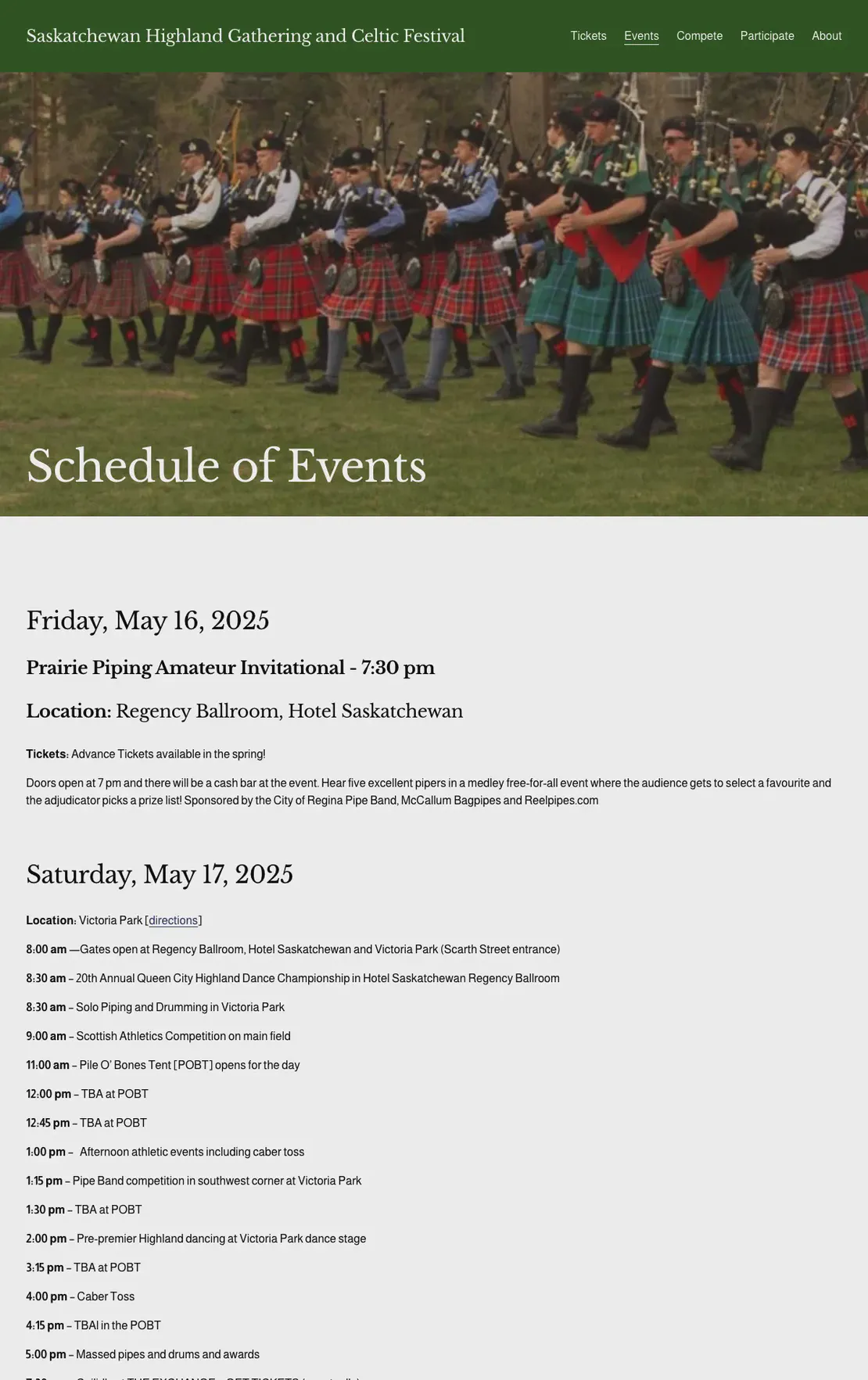 Saskatchewan Highland Gathering and Celtic Festival