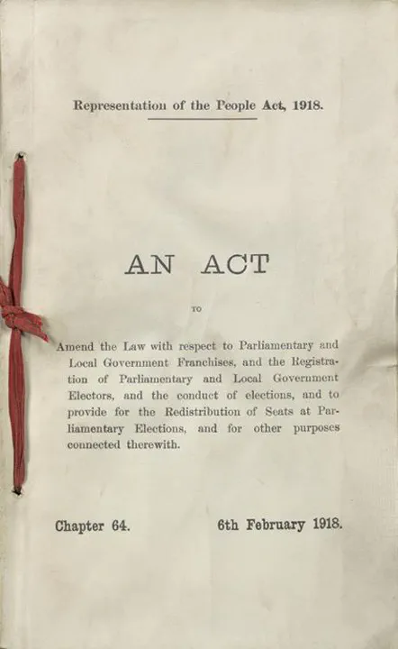 Representation of the people Act received Royal assent, granting votes to women over the age of 30