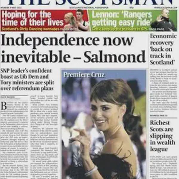 First edition of the Edinburgh-based Scotsman newspaper, published
