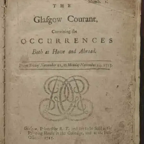 The Glasgow Courant, the citys first newspaper first printed