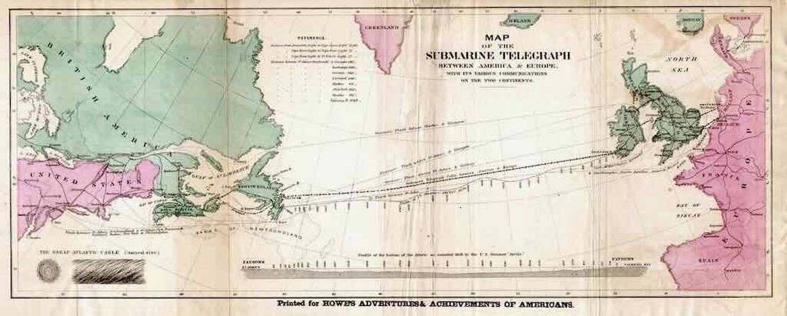 Transatlantic telegraph cable