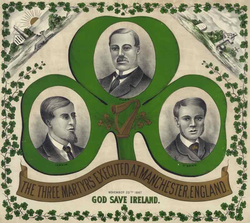 Manchester Martyrs, 3 Fenians are executed - Michael Larkin, William Philip Allen, and Michael O'Brien