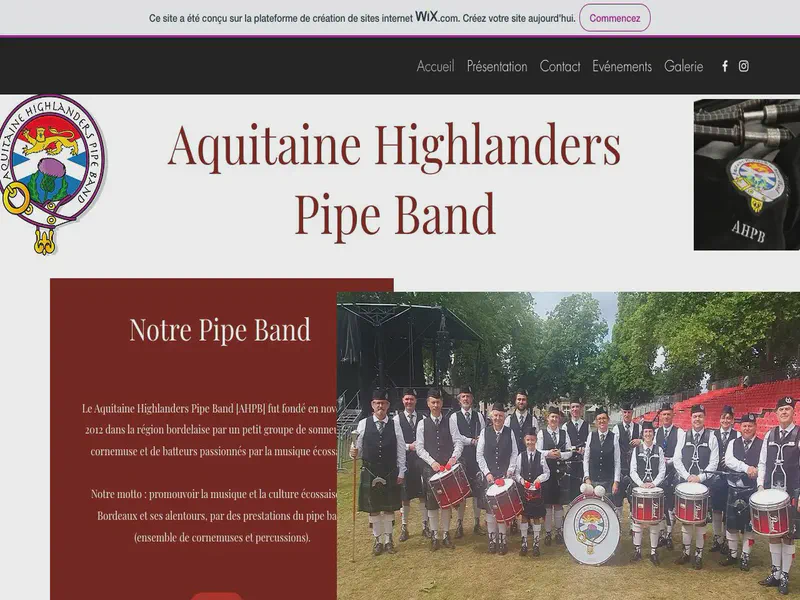 Website preview for aquitainehighlanders.wixsite.com