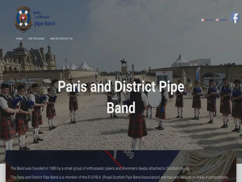 Website preview for pipeband-paris.fr