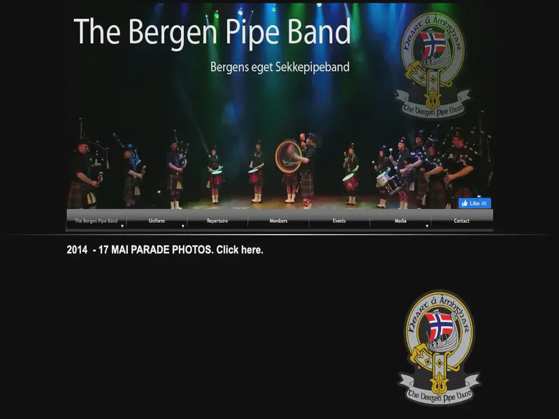 Website preview for www.bergen-pipeband.com